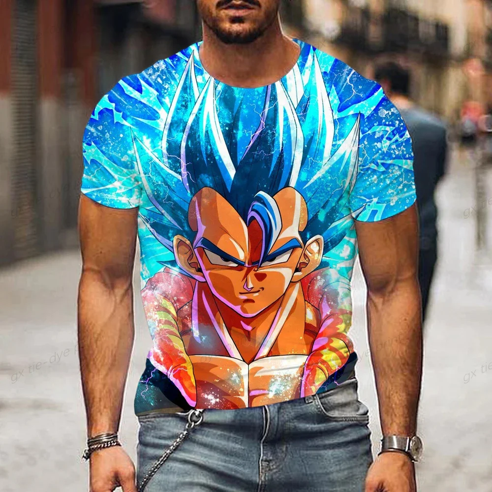 Dragon Ball Z Baby Suit Son Goku Children's Summer Men's T-Shirt Anime Cartoon Print White Balck Boys and Girls' Top