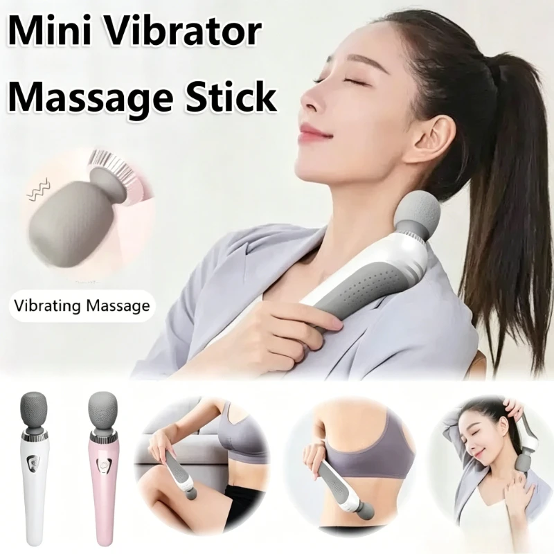 Portable Handheld Electric Massage Stick Mini Vibration Massager Rechargeable Tools for Back Neck Hand Shoulder Legs Waist Gifts