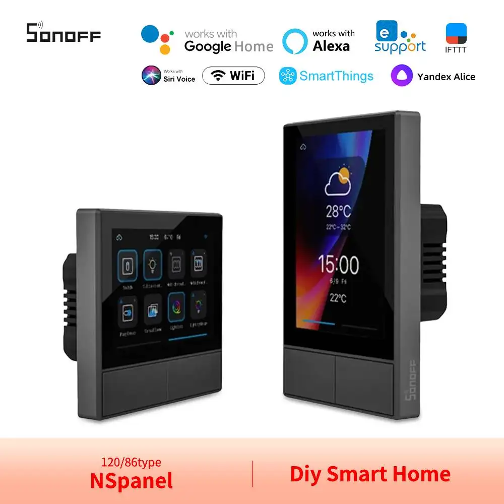 SONOFF NSPanel Smart Scene Wall Switch EU/US WiFi Smart Thermostat Display Switch All-in-One Control for Alexa Google EWeLink