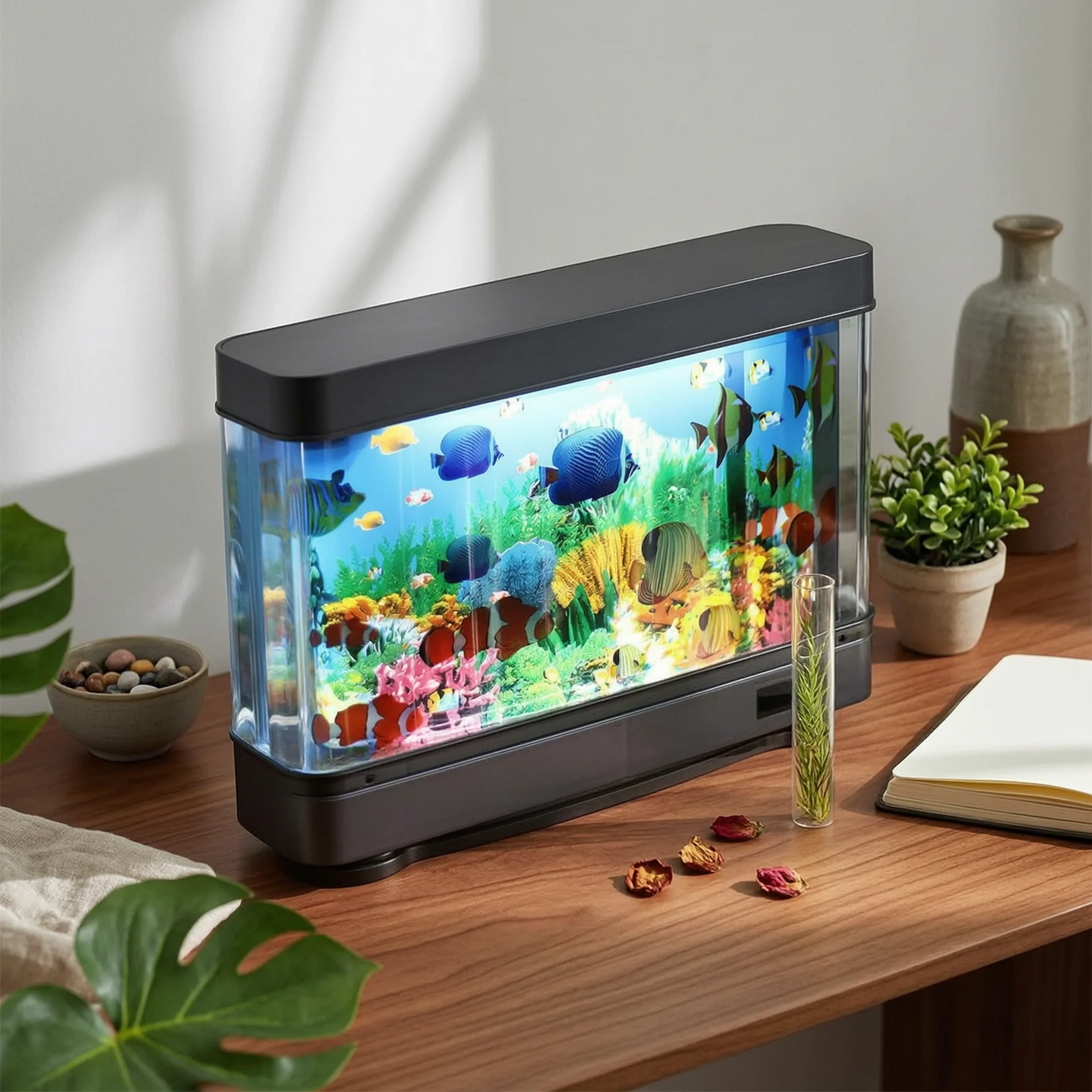 Desktop Aquatic Lamp LED Aquarium Lamp Home Decoration Realistic Design Easy to Set Up