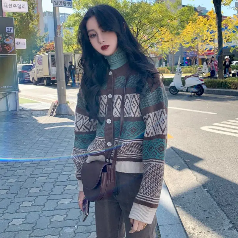 Dongguan Daliang Damen Strickpullover ey Lazy Aalyptic Sle Long Sve runder Ne Cardigan Mantel für Herbst Winter