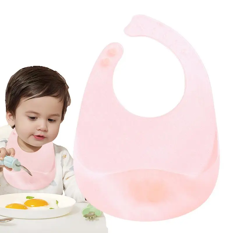 

Baby Silicone Bibs Babies Waterproof Bib Solid Adjustment Children's Burp Cloths Accessories Newborn