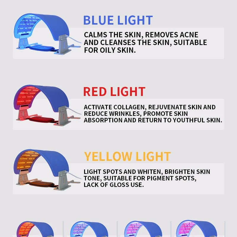 جهاز تجديد الجلد الفوتون LED LS-D801 جهاز تجميل منزلي EMS جهاز تجميل الفوتون ثلاثة ألوان جهاز العناية بالبشرة الخفيفة