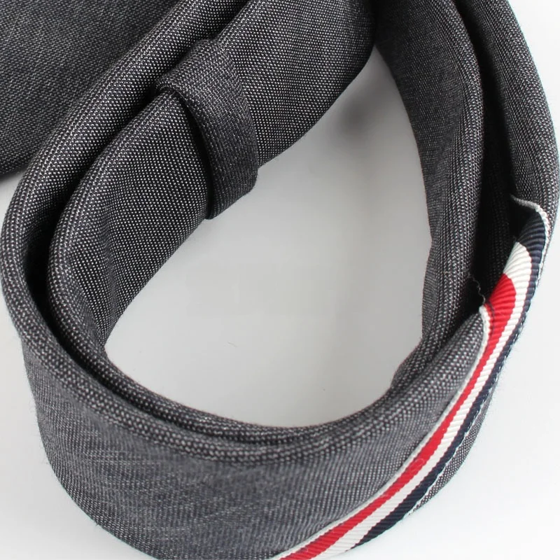 Narrow Three-Color Stripe Tie Korean Style Men Women Formal Wedding Casual College Black Grey Cool Necktie Fashion Accessory