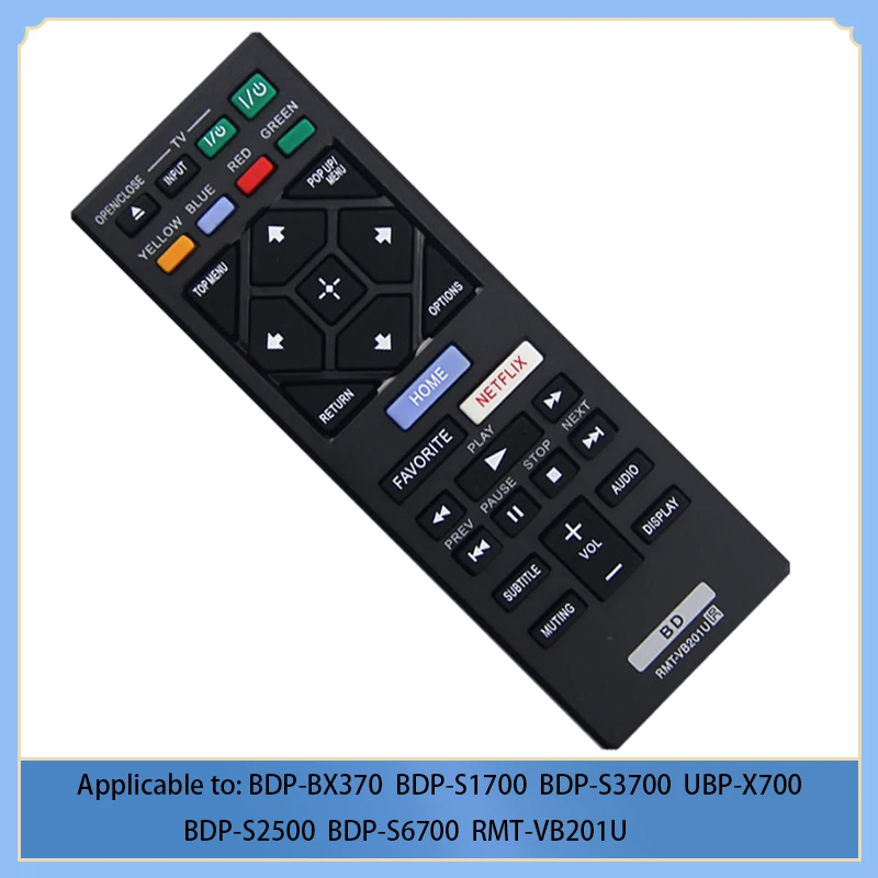 RMT-VB201U Remote Control Compatible with Sony DVD BDP-BX370 BDP-S1700 BDP-S3700 UBP-X700