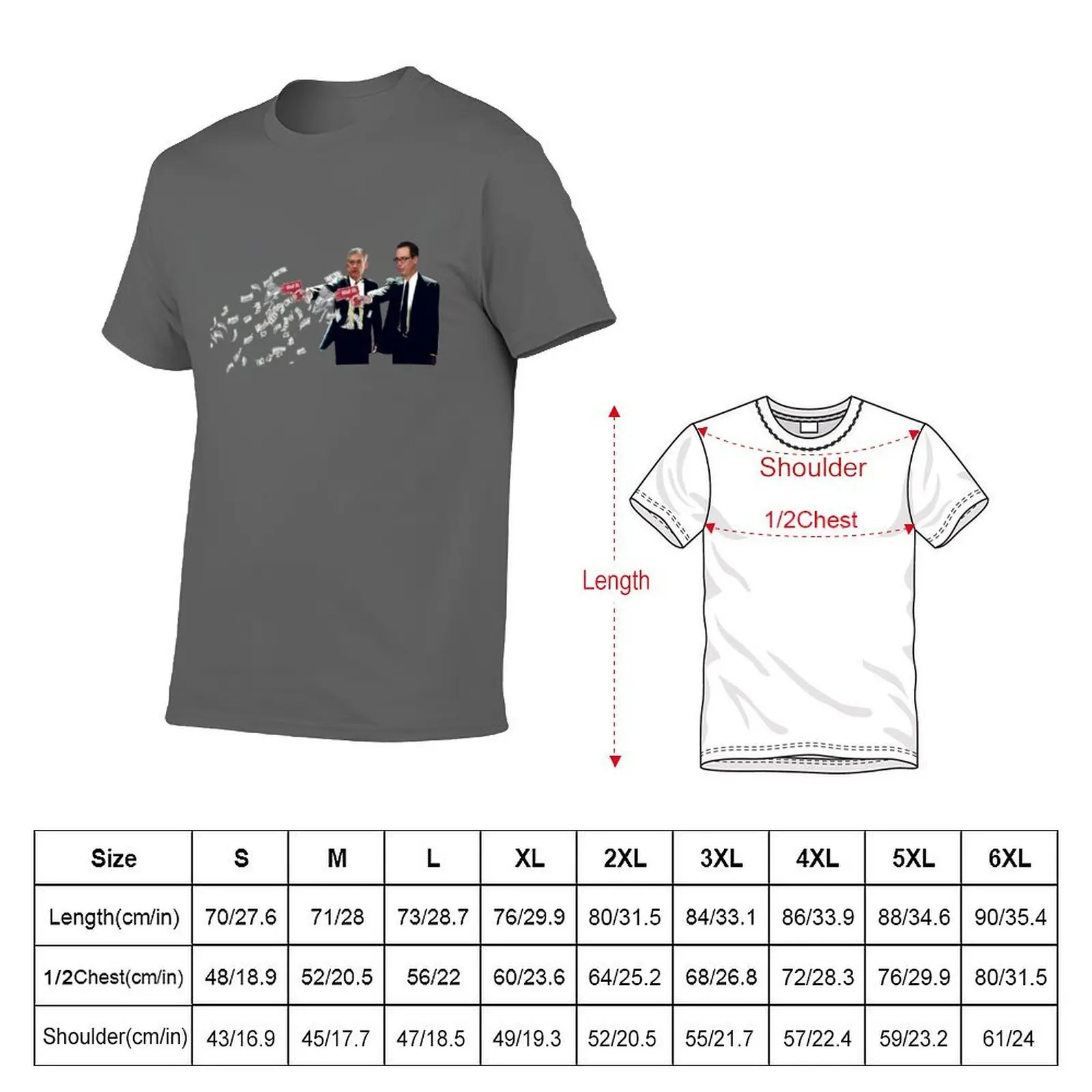 Jerome Powell and Steve Mnuchin Printing Money Pulp Fiction Style T-Shirt cotton tshirt 100% cotton t shirt man T-Shirt
