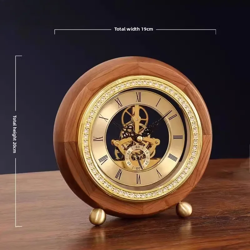 Nuevo reloj  pared  madera maciza  estilo chino, mueble de TV, reloj  noche, decoración  escritorio para sala  estar