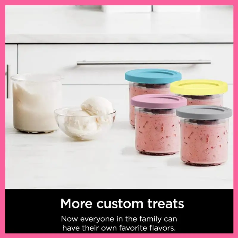 

ABNM 4Pack For Ninja XSKPLID2CD,Compatible With For NC299AMZ And NC300S Series Cream Ice Cream Makers1 Pint