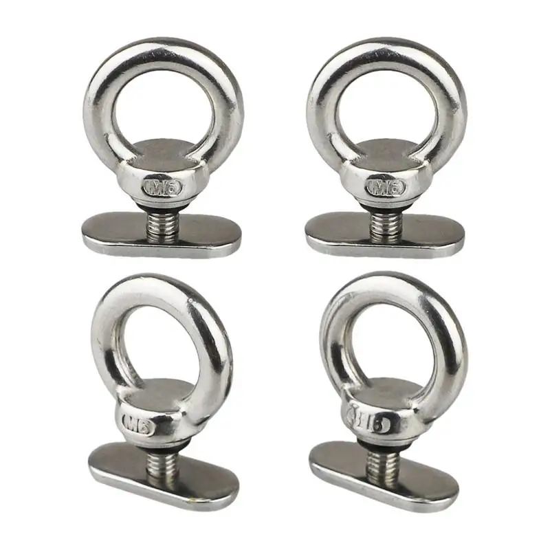 

Kayak Track Accessories 4pcs Sturdy Stainless Steel Tie Down Rail Mount Eyelet Precise Easy Installation Multifunctional Rail