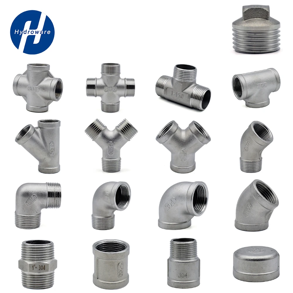 BSP 304 Stainless steel Male Threaded Elbow Female Connector 45/90 Degree Elbow  Pipe Connector butt adapter pipe fittings