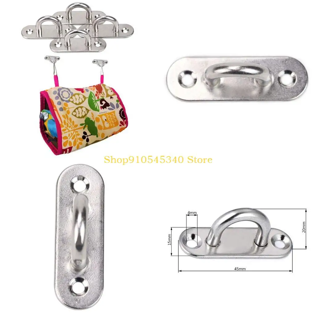 U2JA 6Pcs Universal Kayak Boat Deck Fixing Buckle 5mm Eye Plate Oblong Pad Hardware