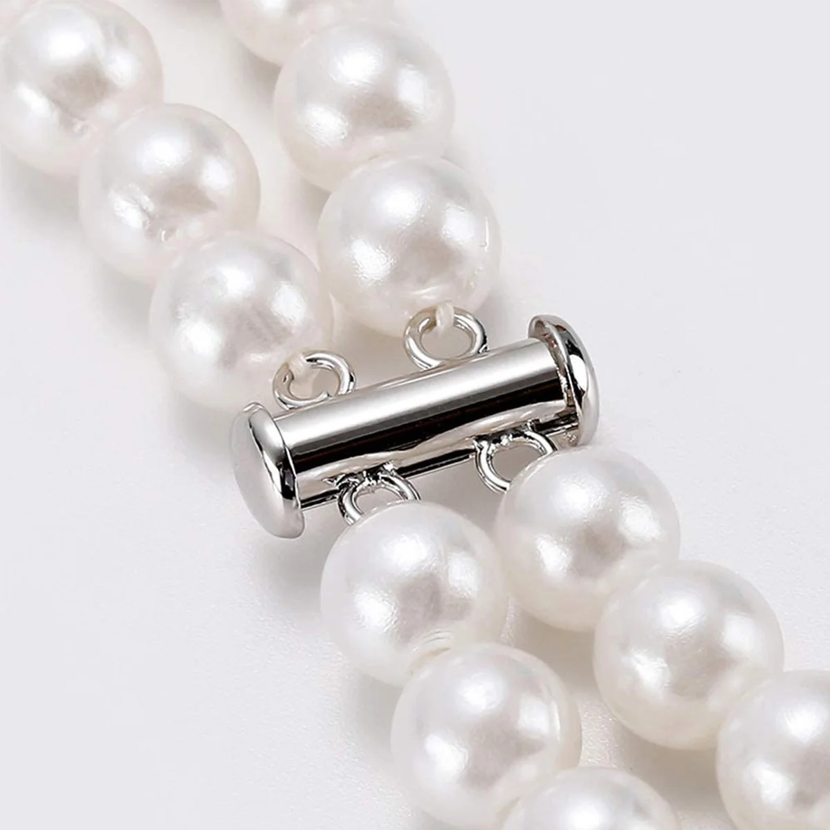 

8 шт., жемчужная пряжка, 8 мм, серебряная застежка с замком, многожильный соединитель трубки для многослойных ожерелий, изготовление ювелирных изделий своими руками