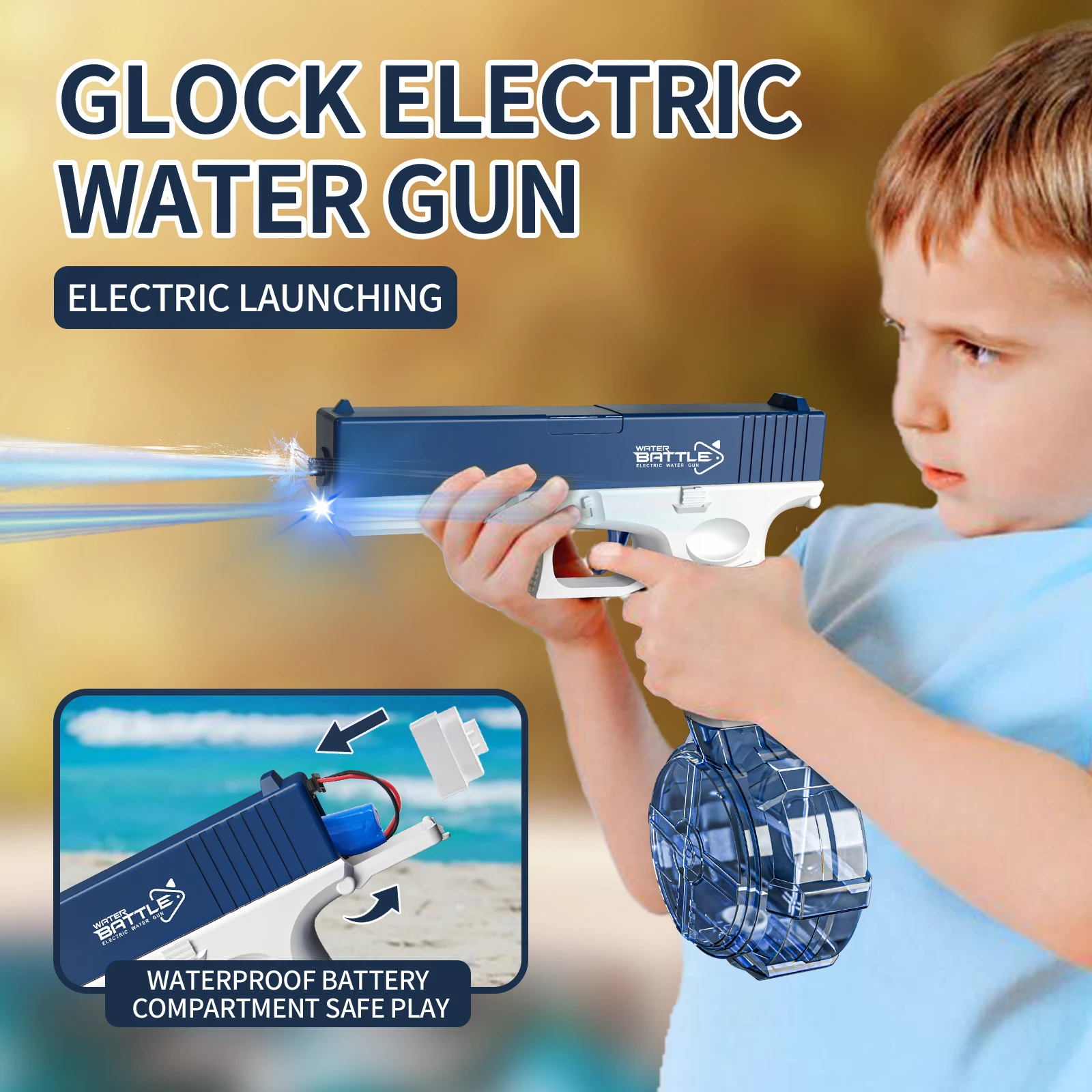 Glock Electric Repeating Toy Gun Water Gun M416 Rifle Simulation Training Gun Model Children Boys Hand Robbery