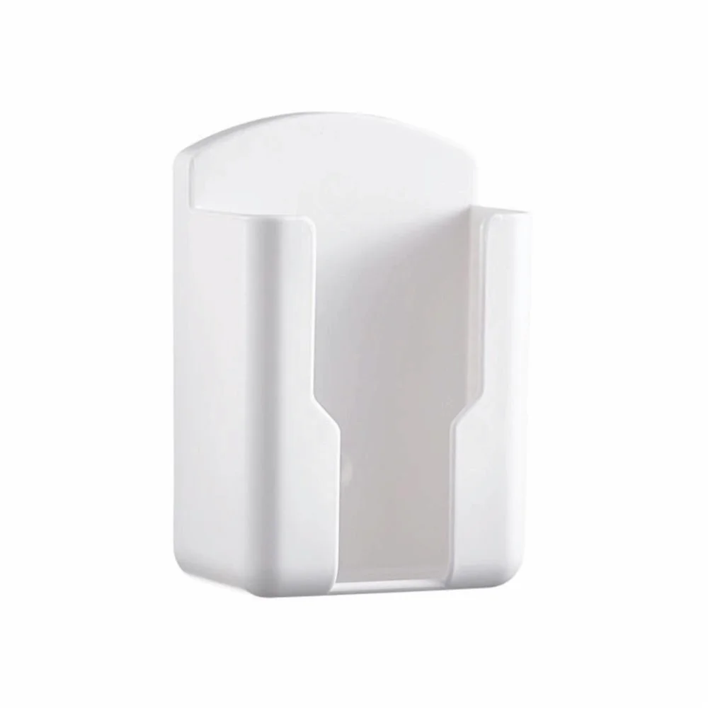 Plastic Air Conditioner Remote Control Holder White Self Adhesive Mobile Phone Plug Holder Space Saving Waterproof