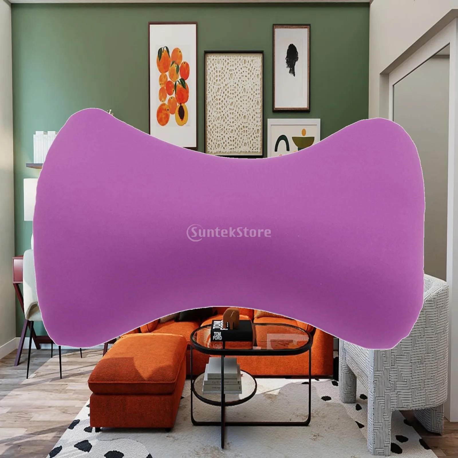Microbead Pillows Comfortable Seat Roll Pillow Soft Mini Cushion for Car Backrest Neck Support Travel