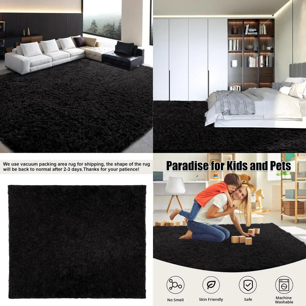 

Large Plush Shaggy Faux Fur Area Rug, 10x14 ft, Soft and Non-Skid for Living Room and Bedroom, Ideal for Kids' Playroom