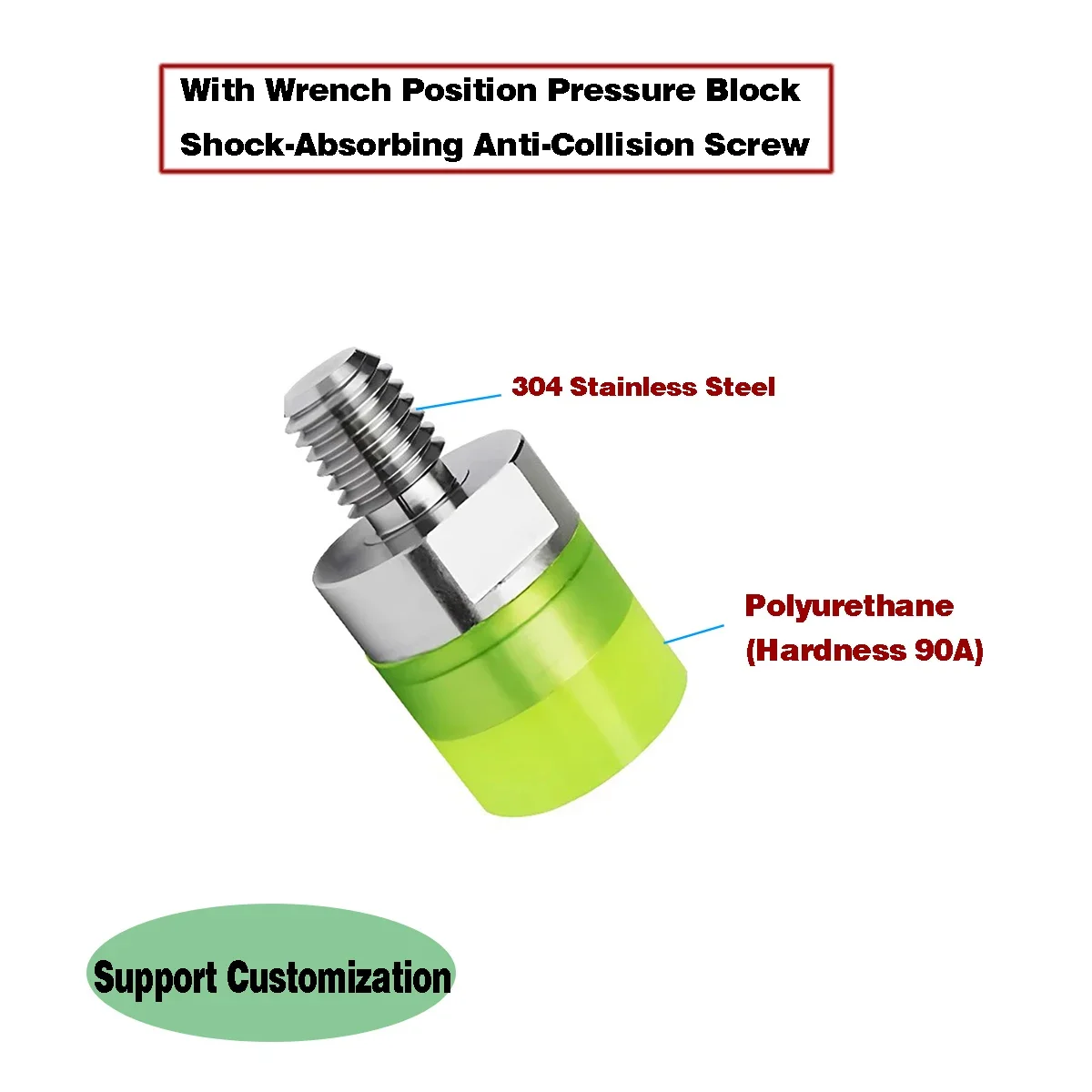 Polyurethane Buffer Coated Screw, With Wrench Position Pressure Block Shock-Absorbing Anti-Collision Screw
