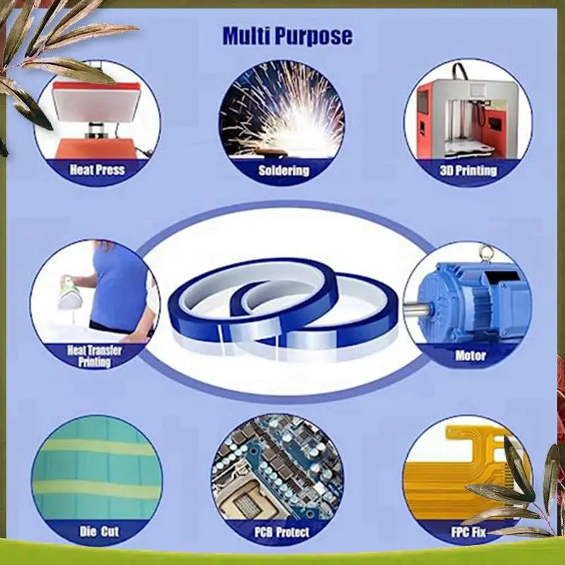 Fita Resistente ao Calor ABDW-3PCS de 20Mm para Sublimação, 33M (108 Ft) Núcleo de 3 Polegadas Alta Temperatura Forte Adesão Azul