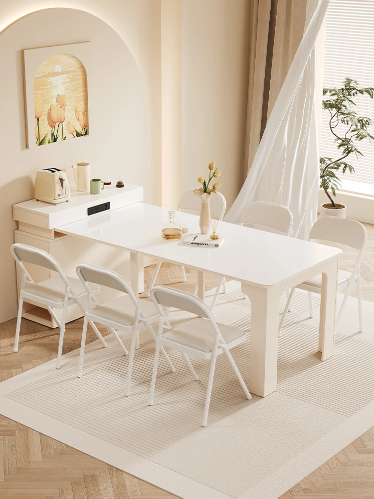 Creme Wind Insel Rock Schiefer Esstisch