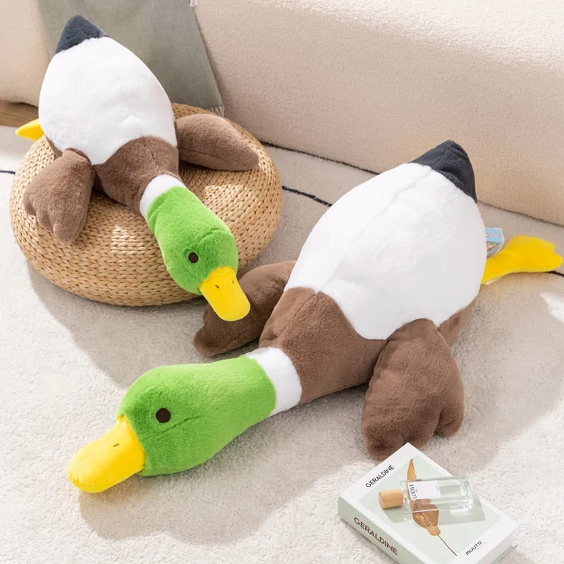 

75/100cm Giant Duck Plush Toys Fluffy Sleep Pillow Cute Animal Stuffed Duck Goose Soft Dolls Floor Mat Kids Girls Birthday Gift