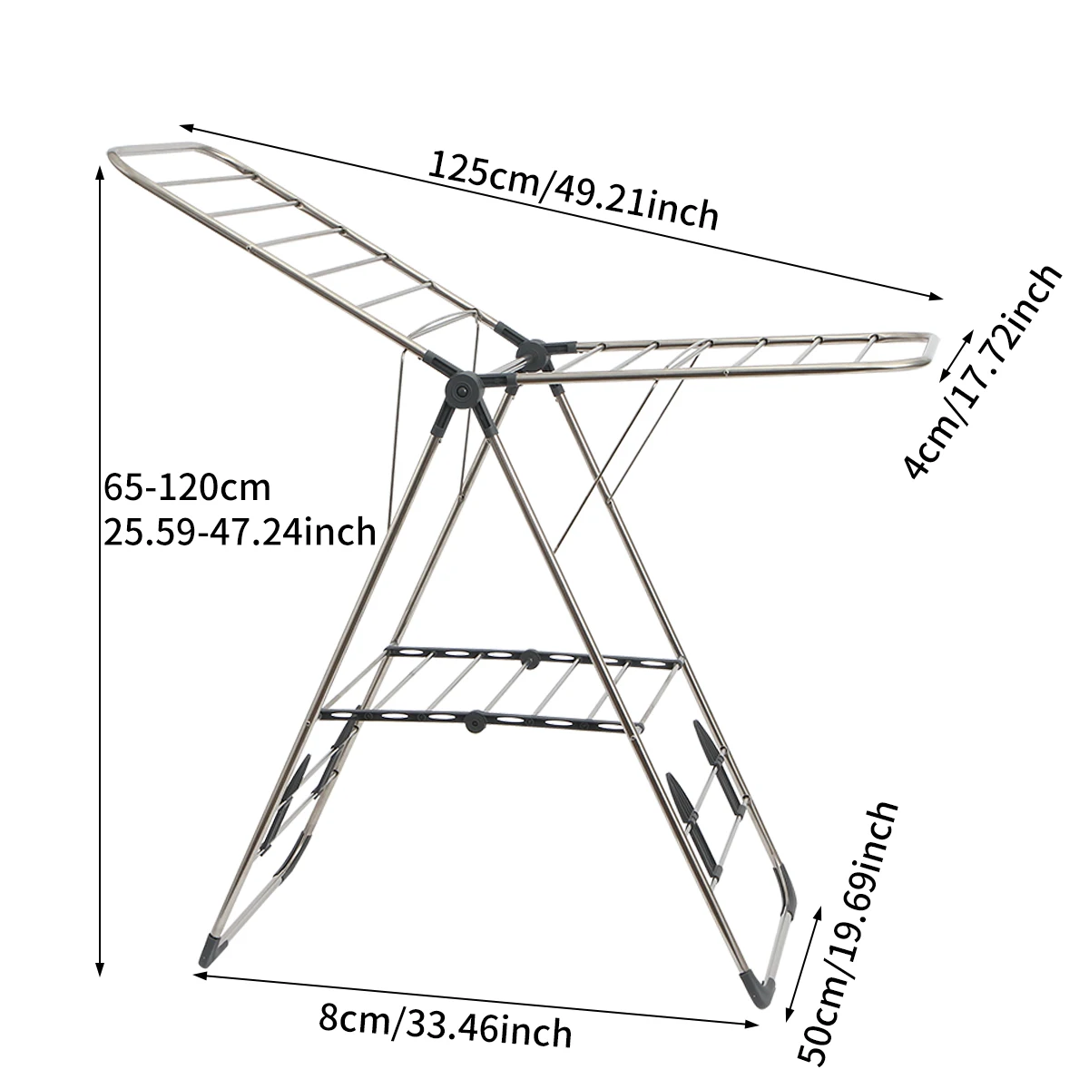 Stainless Steel Wing Clothes Drying Rack Foldable Clothes Hanger A Space-Saving Clothes Dryer Suitable For Family Balconies
