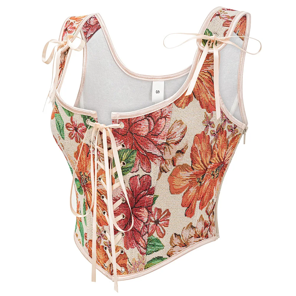 

Женский корсетный топ в стиле Y2K Harajuku, винтажный облегающий укороченный топ, сексуальная майка, повседневная рубашка, элегантная одежда для вечеринок и клубов, женские блузки