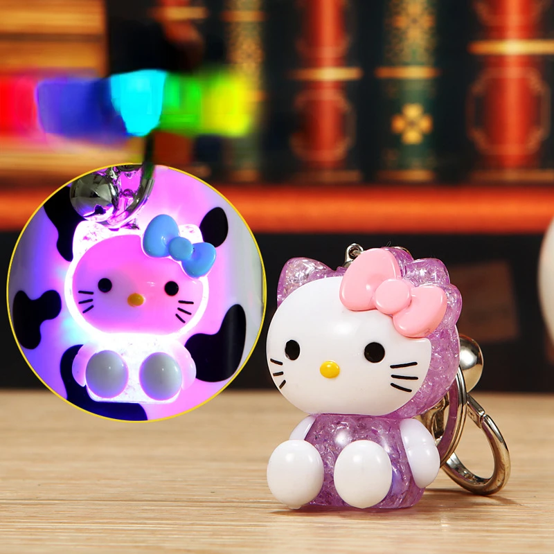 Hello Kitty พวงกุญแจ Sanrio Kawaii อะนิเมะรูปน่ารัก Kt Cat Bell ตุ๊กตาอะคริลิคกระเป๋าจี้ของเล่นของขวัญ