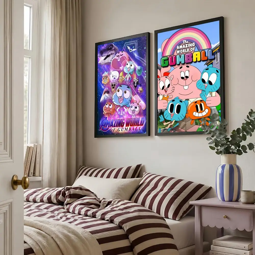 Cartoon The A-Amazing W-World of G-Gumball Poster Living Room Bedroom Bar Cafes Wall Home Decoration Gifts
