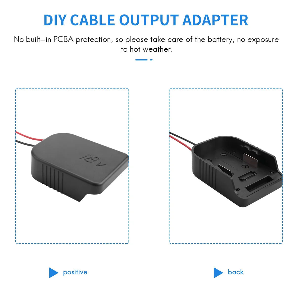

LDHL Adapter for MAKITA&BOSCH 18V Battery Power Mount Connector Adapter Dock Holder with 12 Awg Wires Adapter