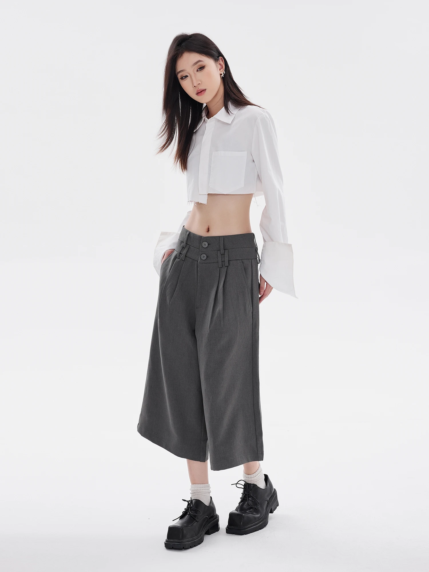 

Женские повседневные брюки EDX: тонкие, свободные, для города, с эффектом похудения, уличный стиль, широкие штанины, из смесового полиэстера со спандексом, лето 2025