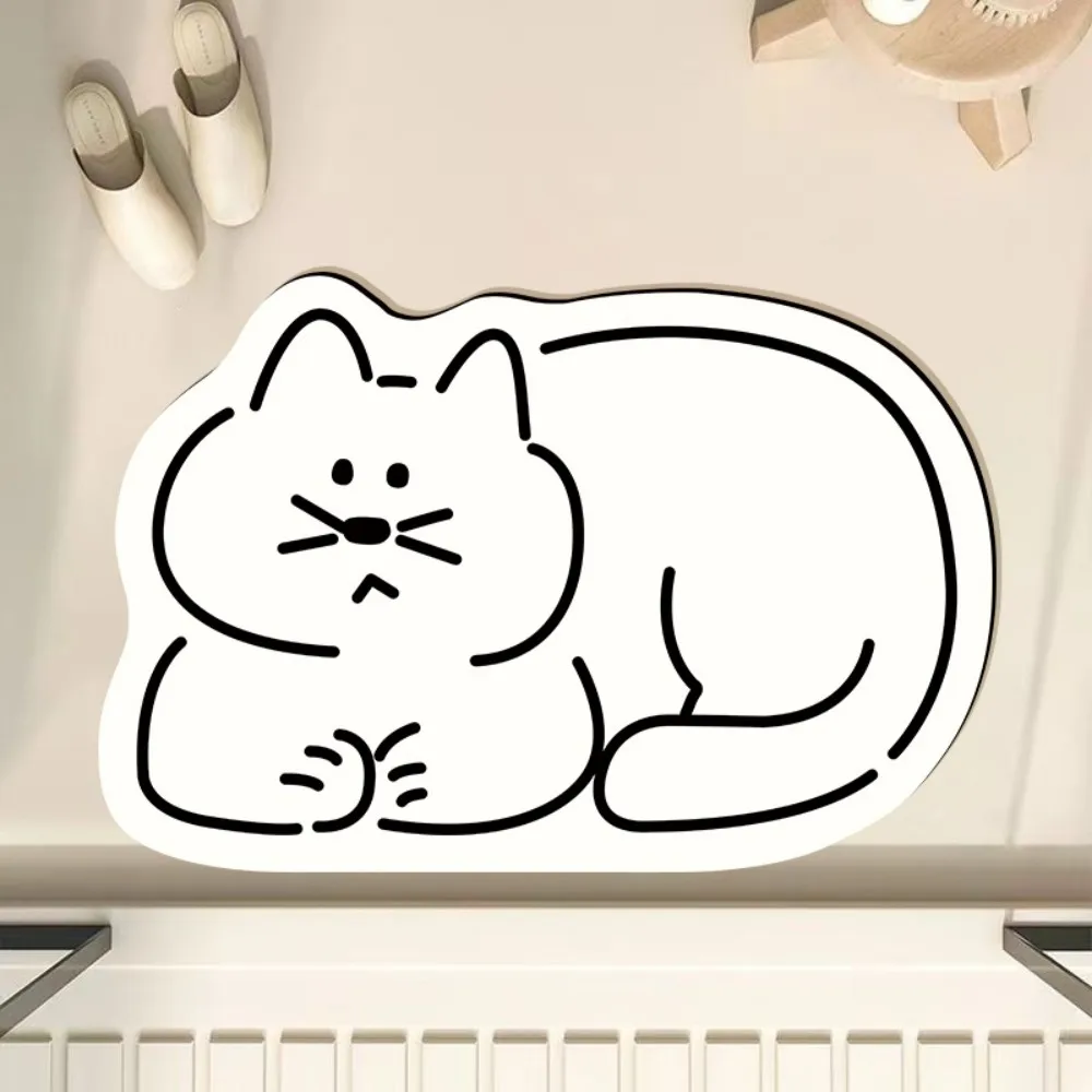 

VIKAMA Черно-белый коврик для ванной комнаты с рисунком диатомовой грязи, противоскользящий, водопоглощающий, удобное украшение для дома