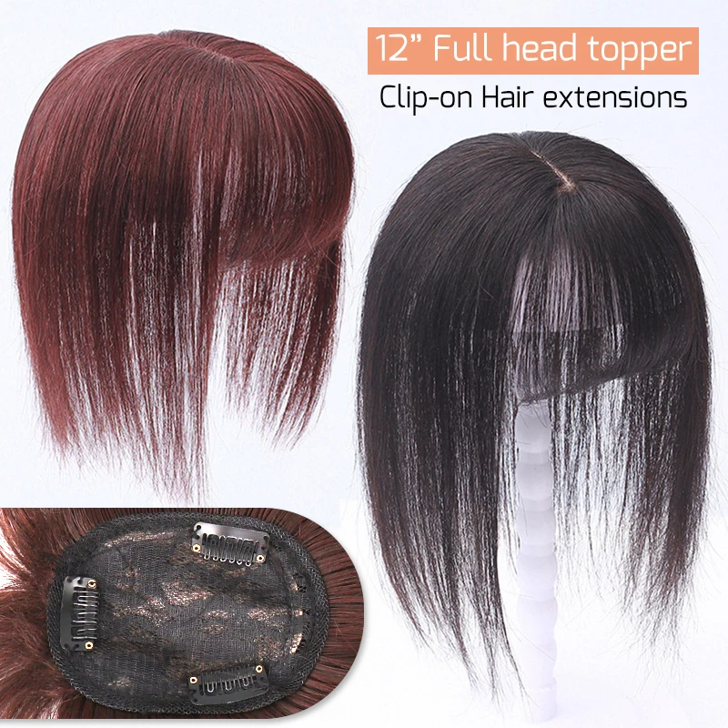 Synthetic Clip-ons Women Natural Color Straight Hair Bang Fringe Top Closures Hairpins Hair Clip In Toupee Hairpieces