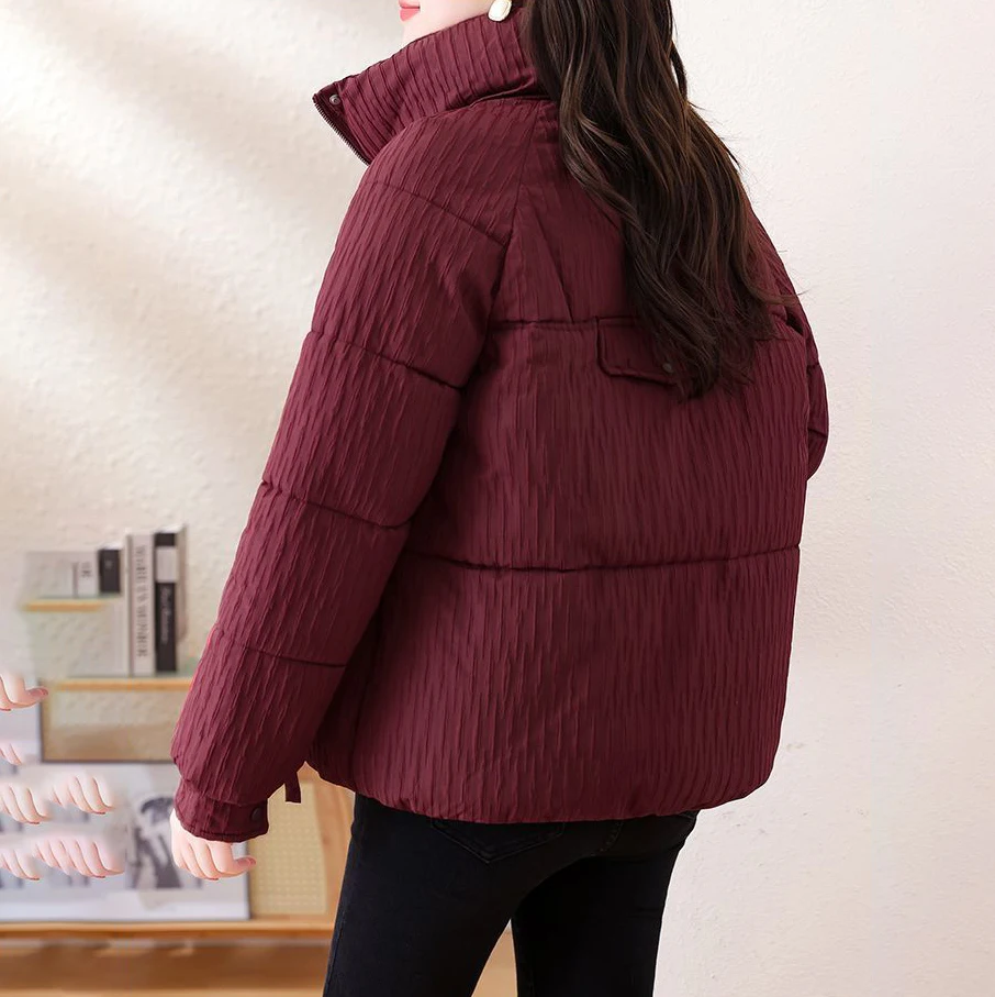 

Зима 2026, новая пуховая куртка с вертикальным воротником и хлопковой подкладкой, женское короткое пальто, свободная толстая теплая парка, морозостойкая хлопковая куртка