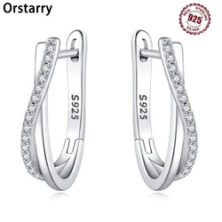 925 Sterling Silver Star Twisted Line Earrings Jewelry Versatile Hoop Earrings For Women Jewelry Fine Birthday Party Gifts