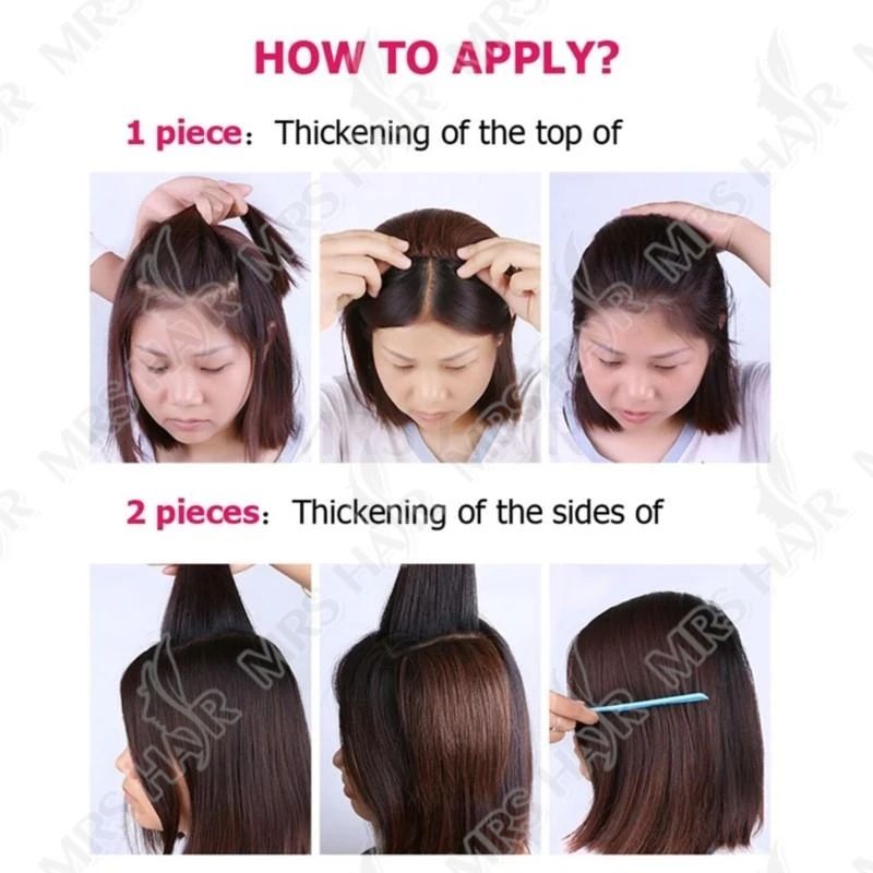 MRS مشبك شعر في ملحقات آلة الشعر البشري ريمي كليب الإضافية إضافة حجم العلوي/الجانبي للشعر القصير 10-30 سنتيمتر هيربيسي #6
