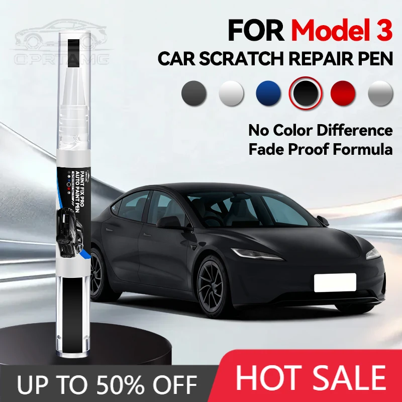 OPRTAMG Purpose Vehicle For Tesla Model 3 Car Scratch Paint Pen Deep Scratch Repair Removal White Black Red Silver Blue Grey