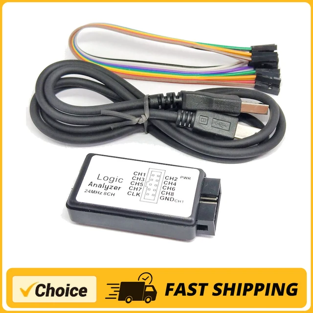 Analizator logiczny USB 24M 8CH Mikrokontroler ARM FPGA Narzędzie debugowania 8 kanałów może zbierać się jednocześnie w celu analizy sygnału