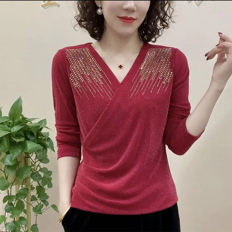 Spring Autumn New Mesh Fashion Women's Clothing T-Shirts Skinny Elegant Stylish All-match Korean Simplicity Trend Fashion Tops