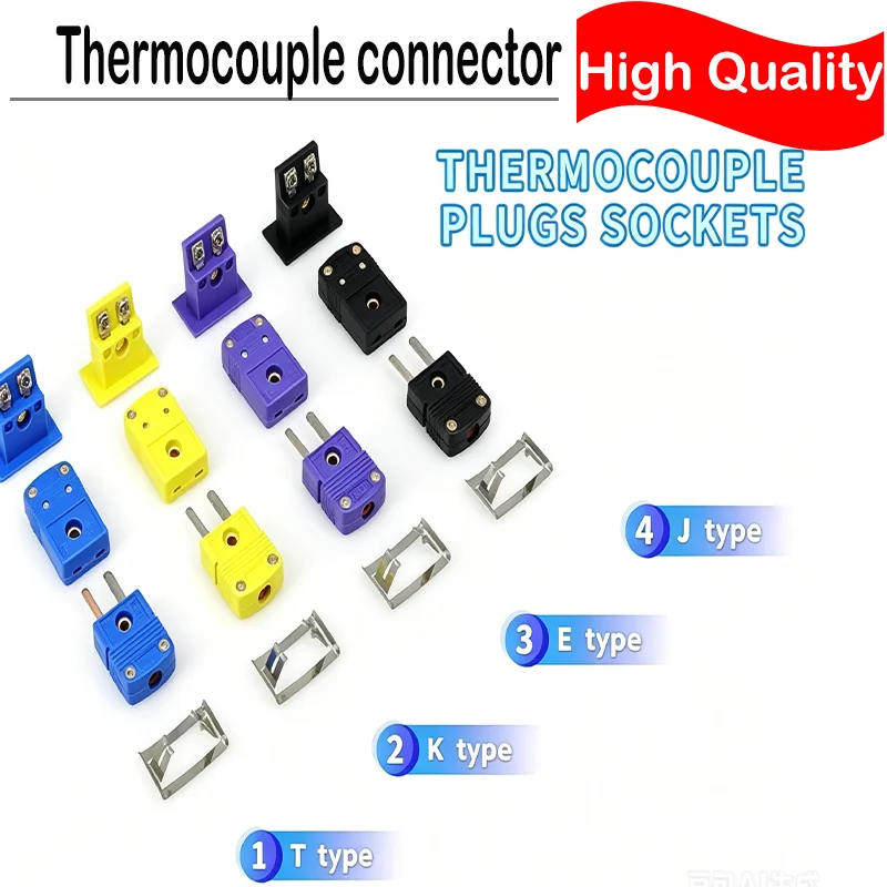 SMPW-K/J/T/E/-M/F MPJ-K/J/T/E-F Mini Thermocouple Connector High Temp Resistant Compensation Wire Plug Socket Panel