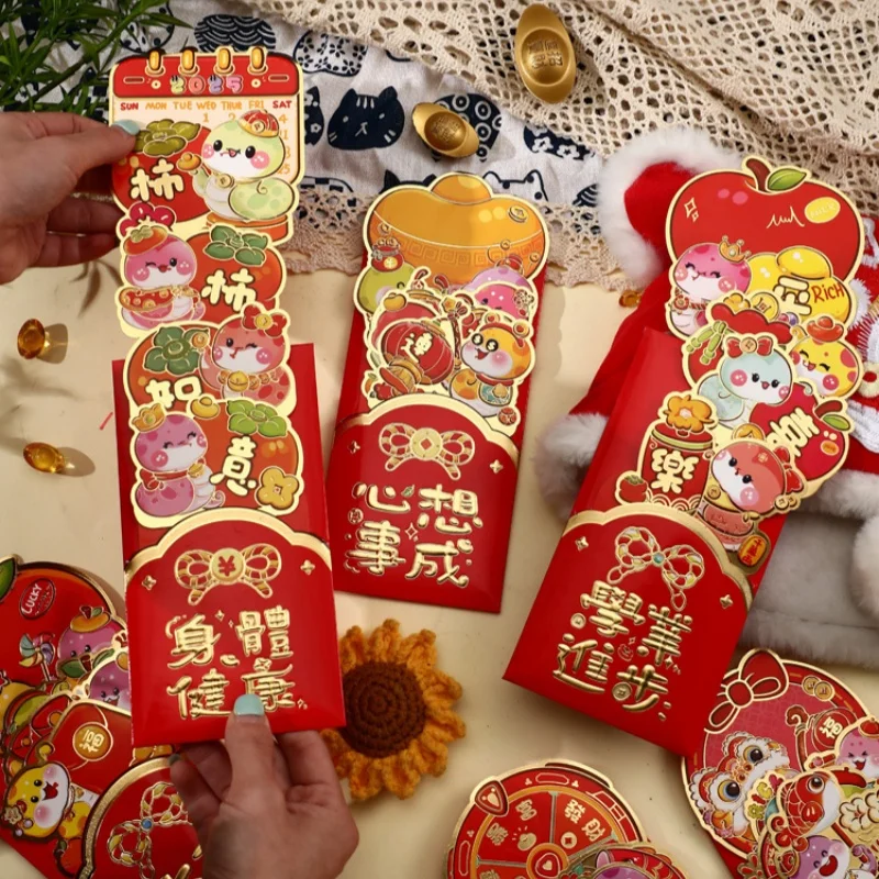 

6Pcs Chinese New Year Red Envelopes Cartoon Cute Snake Year Red Envelopes Creative Spring Festival Good Luck Red Envelope Gifts