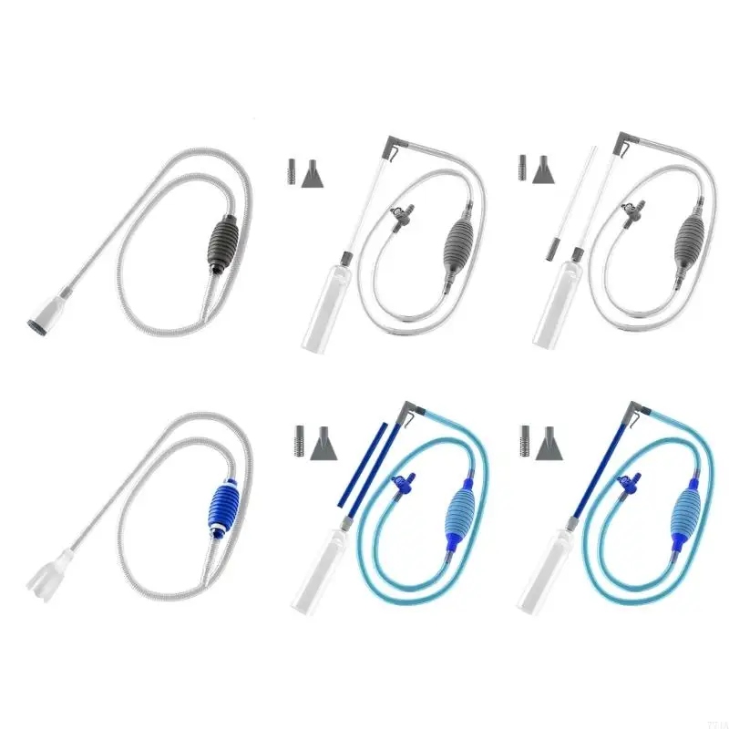 77JA Aquarium Siphon เครื่องดูดฝุ่นน้ำแลกเปลี่ยน Aquarium Siphon ถังทำความสะอาด Siphon ถังปลาห้องน้ำดูด