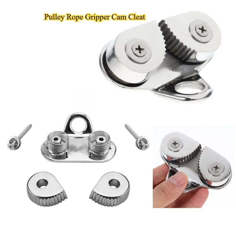 Pulley Rope Gripper Cam Cleat Stainless Steel Boat Cam Cleats Fairlead Sailing Sailboat Canoe Dinghy 2 to 8mm 10 to 16mm Rope