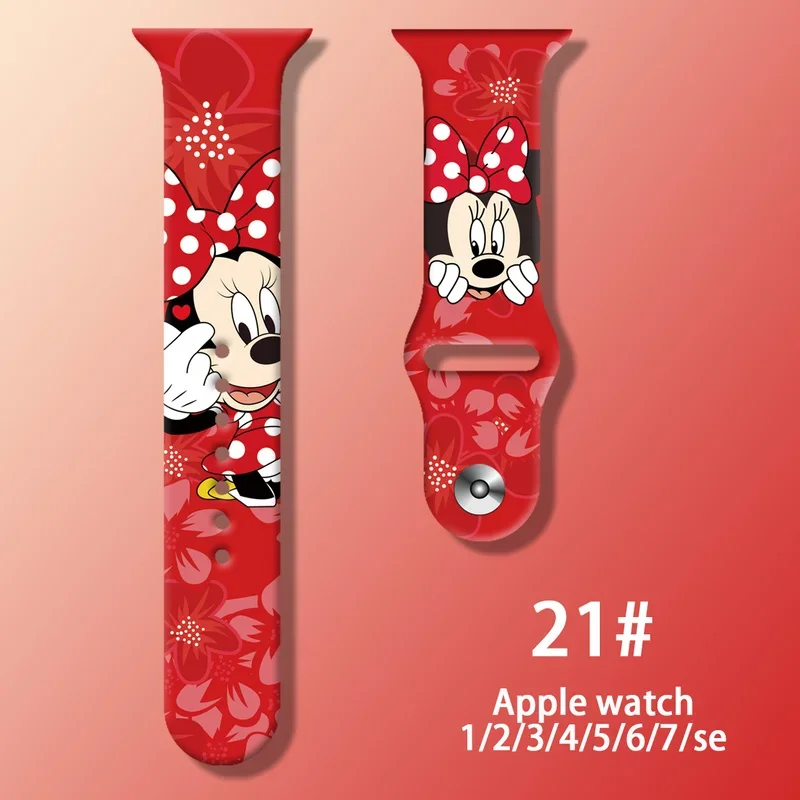 Disney Mickey Mouse Apple Watch Band for Iwatch Strap 1 2 3 4 5 6 7 Anime Band for Iwatch 38 40 41 42 44 45MM Replacement Strap