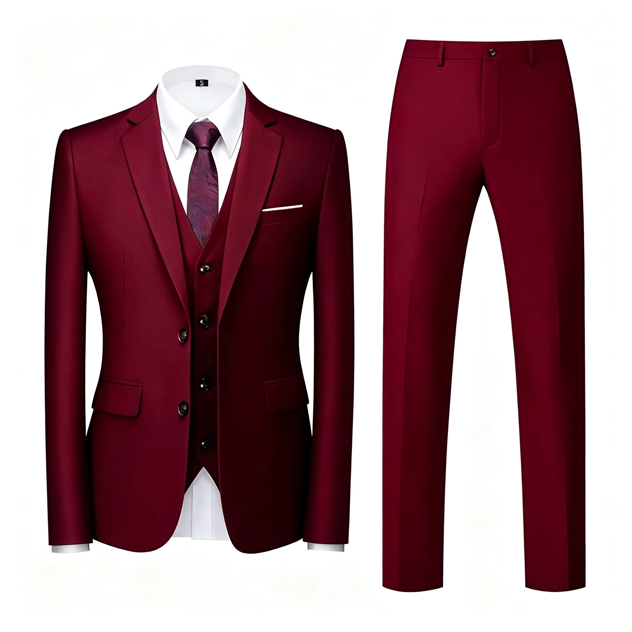 13 Color ( Jacket + Vest+Pants ) High-end Brand Formal Business Mens Suit Three-piece Groom Wedding Dress Solid Color Suit