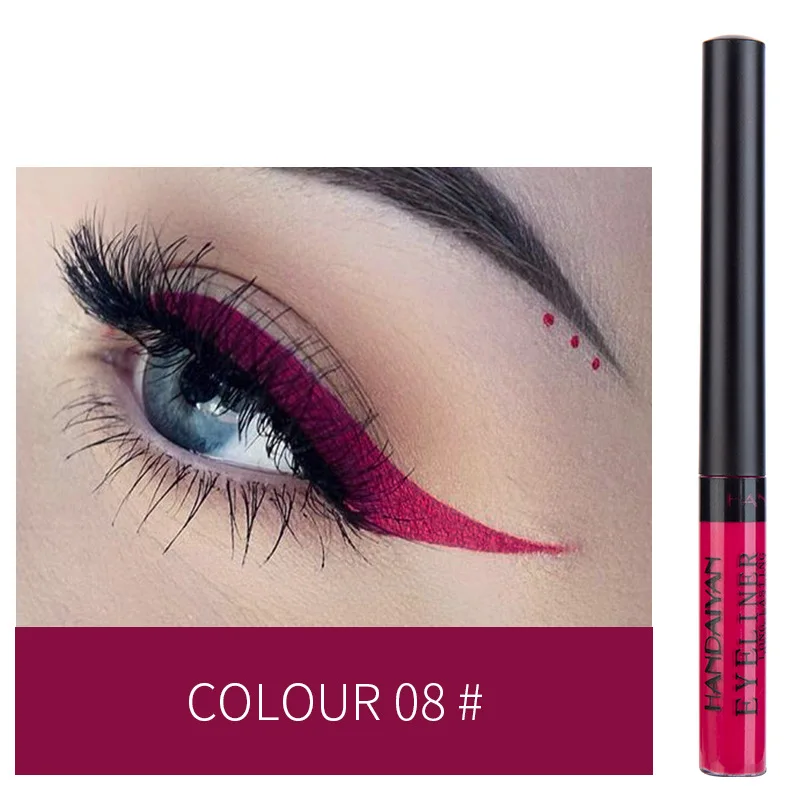 Handaiyan 12 Colors Matte UV Luminous Liquid Colorful Eyeliner Kit Waterproof Easy To Wear Make Up  Eye Liner Pencil