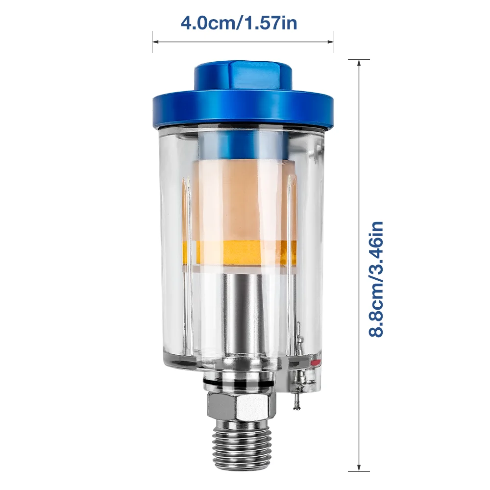 Compressed Air Filter Oil Water Separator, 1/4" NPT Fitting, Optional, Spray Gun Air Pressure Regulator, 0-140PSI,Home Air Tools image 5