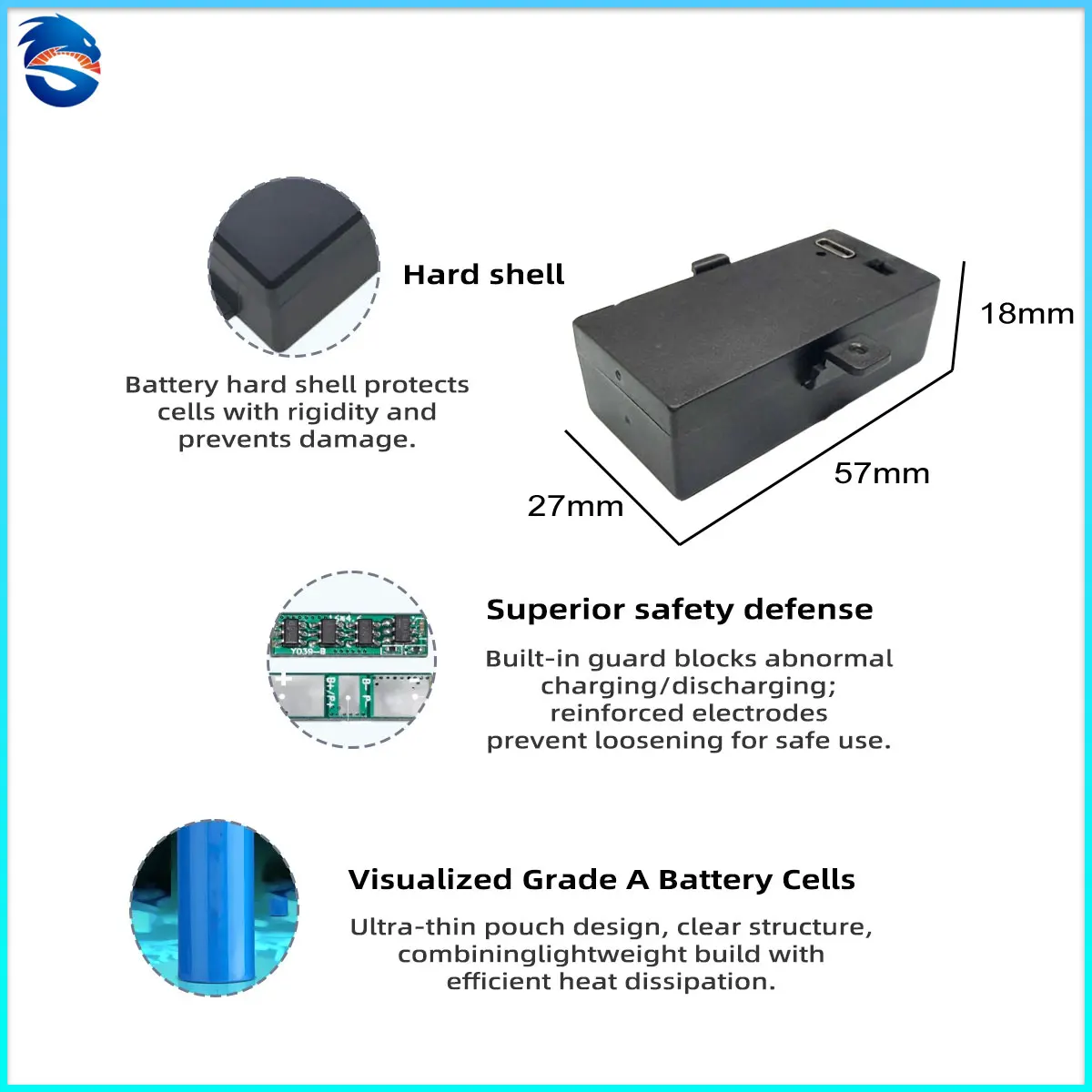 Skymaker 2S LiPo Battery 7.4V 500mAh Rechargeable Original Parts for LDRC 1/18 Series LD1899 LD1804 RC Car Upgrade Accessories