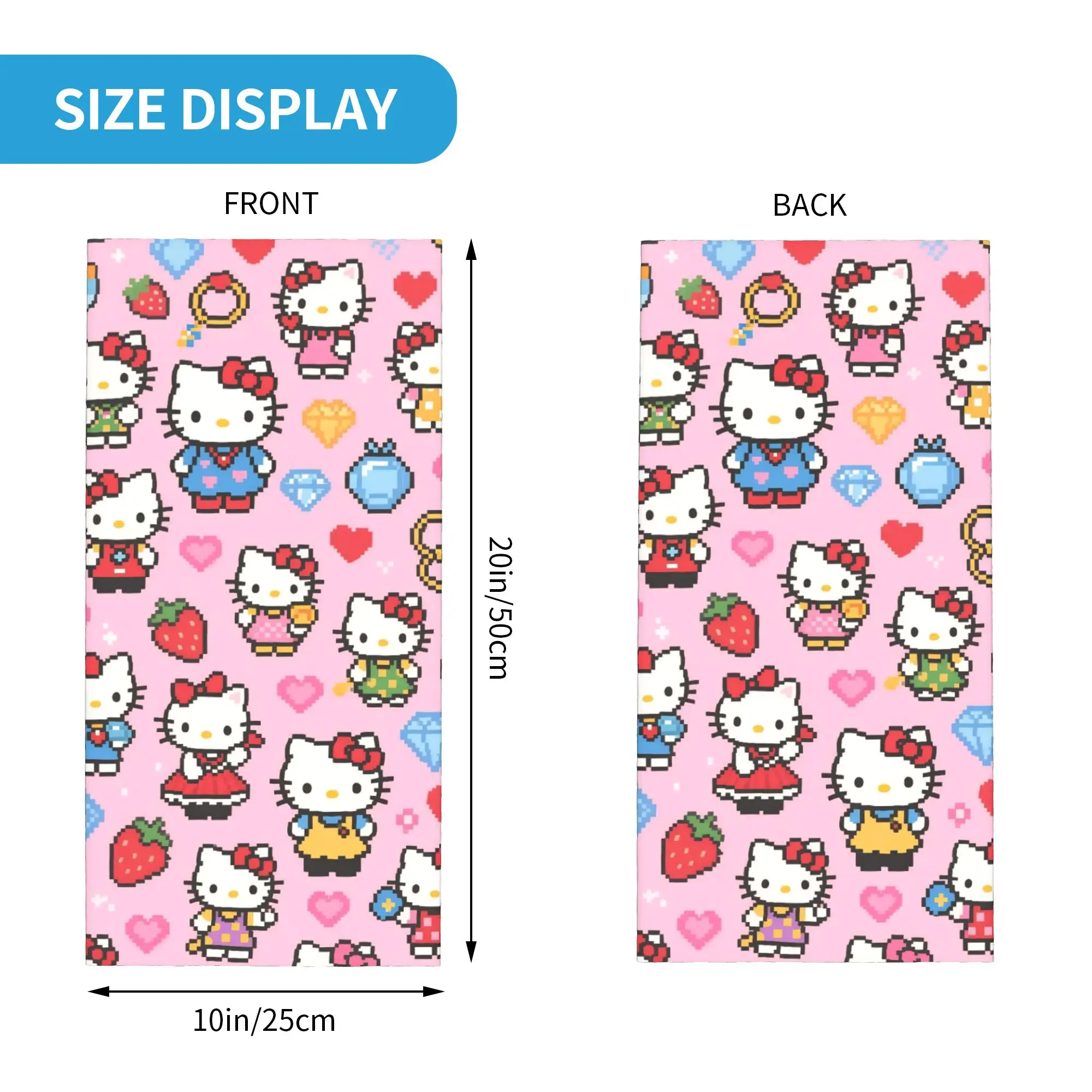 لطيف مرحبا كيتي باندانا الرقبة الجراب المطبوعة أقنعة وشاح سحري متعدد الوظائف الدراجات الصيد للجنسين الكبار يندبروف #2