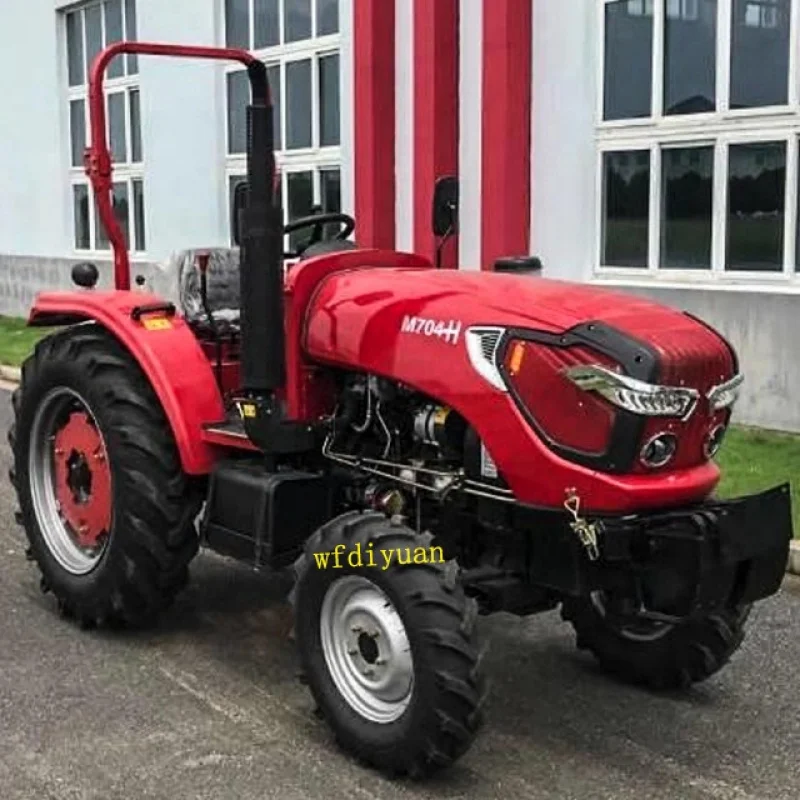 Tractor agrícola de cabina de CA de larga vida, 70hp, 4x4, traktor de motor diésel