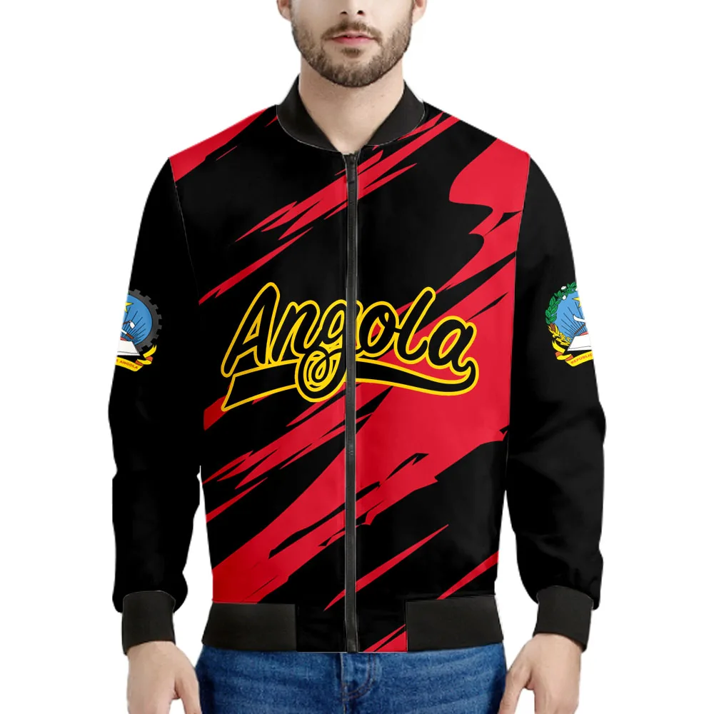 Angola Zipper Jacket Custom Name Number Logos Print Photo Ao Coats Ago Flag Portuguese Angolan Nation Country Casual Clothes